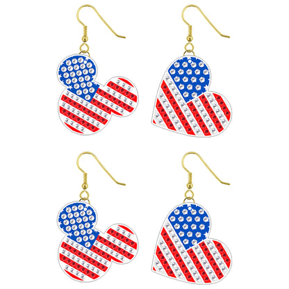 DIY 2 Pairs Diamond Painting Earrings Special Shaped Double Sided Jewelry