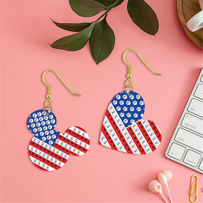 DIY 2 Pairs Diamond Painting Earrings Special Shaped Double Sided Jewelry