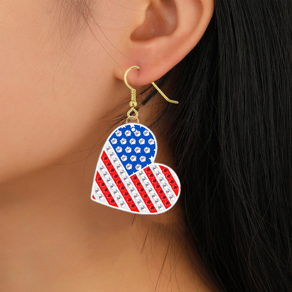 DIY 2 Pairs Diamond Painting Earrings Special Shaped Double Sided Jewelry