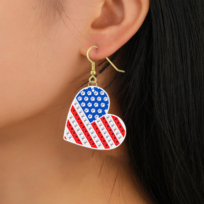 DIY 2 Pairs Diamond Painting Earrings Special Shaped Double Sided Jewelry