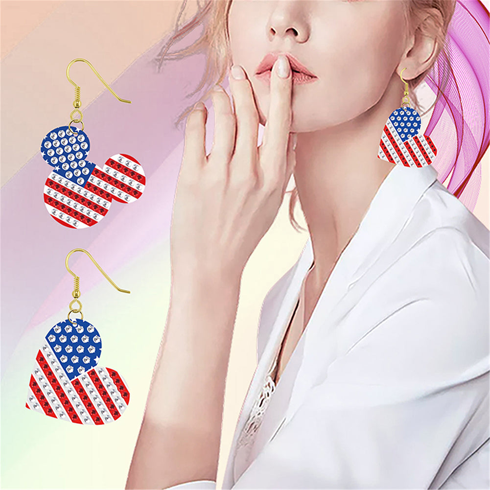 DIY 2 Pairs Diamond Painting Earrings Special Shaped Double Sided Jewelry