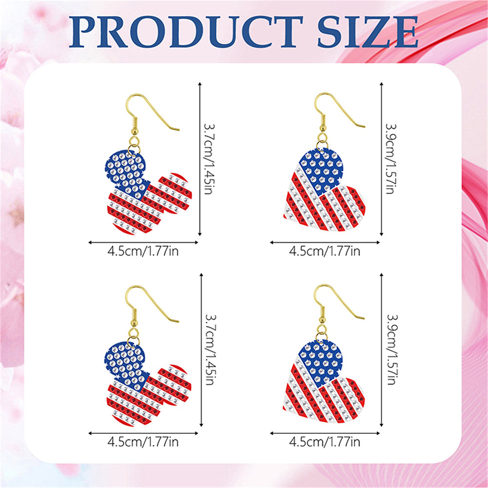 DIY 2 Pairs Diamond Painting Earrings Special Shaped Double Sided Jewelry