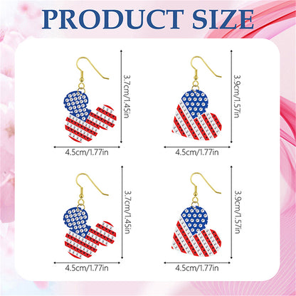 DIY 2 Pairs Diamond Painting Earrings Special Shaped Double Sided Jewelry