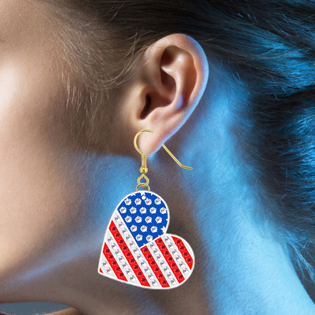 DIY 2 Pairs Diamond Painting Earrings Special Shaped Double Sided Jewelry