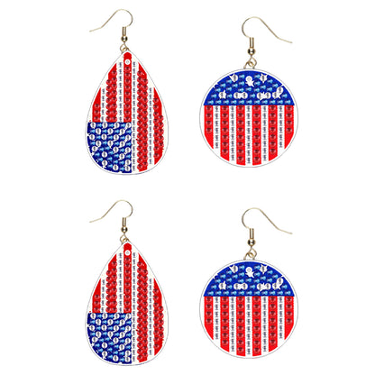 DIY 2 Pairs Diamond Painting Earrings Special Shaped Double Sided Jewelry