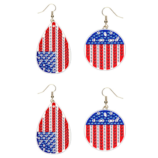 DIY 2 Pairs Diamond Painting Earrings Special Shaped Double Sided Jewelry