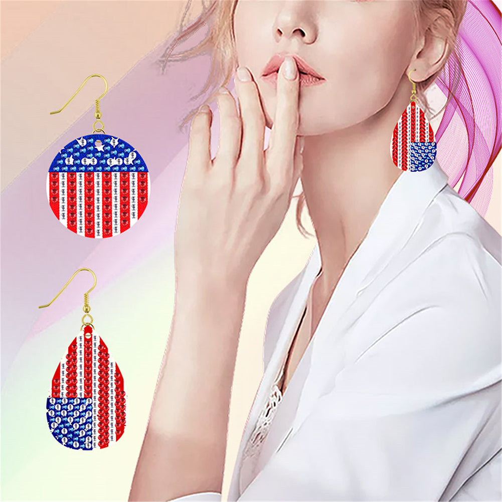 DIY 2 Pairs Diamond Painting Earrings Special Shaped Double Sided Jewelry