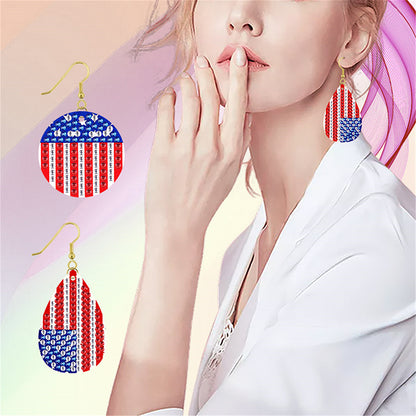 DIY 2 Pairs Diamond Painting Earrings Special Shaped Double Sided Jewelry