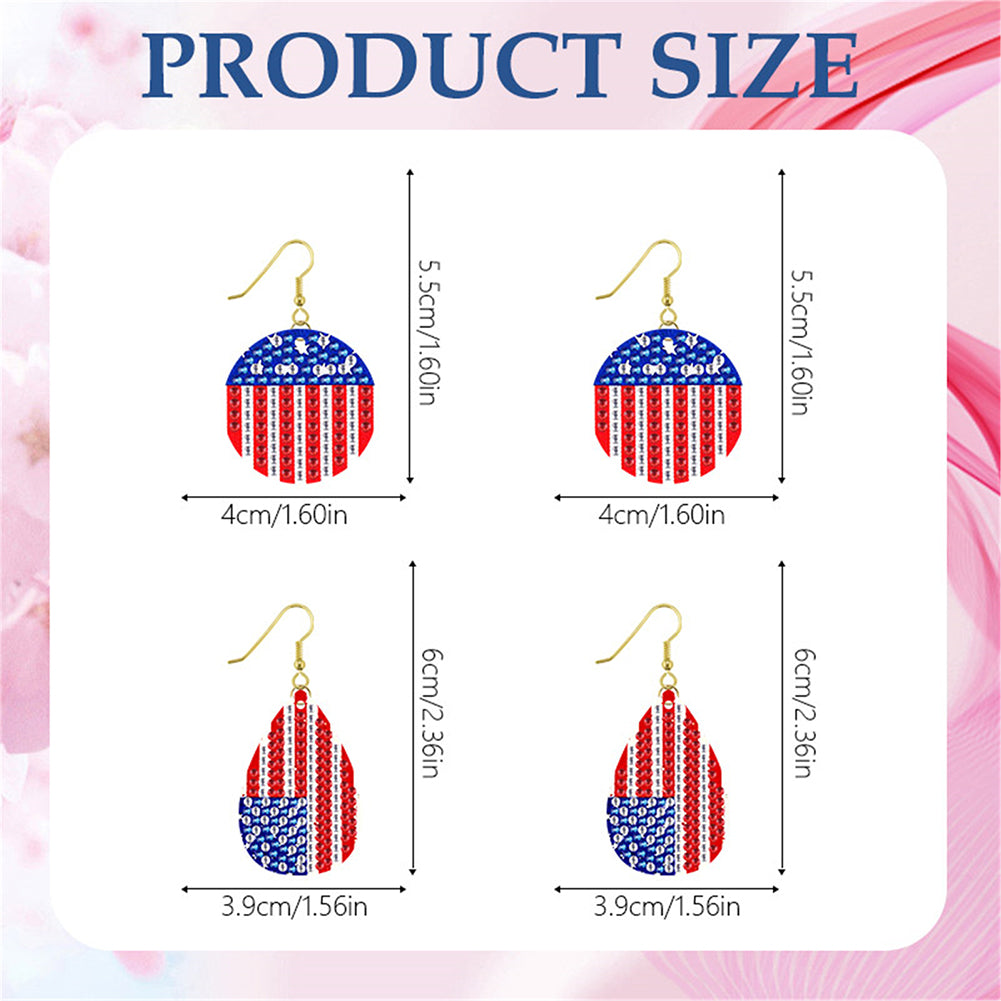 DIY 2 Pairs Diamond Painting Earrings Special Shaped Double Sided Jewelry