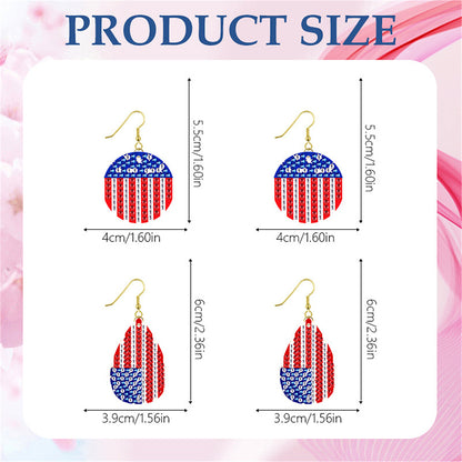 DIY 2 Pairs Diamond Painting Earrings Special Shaped Double Sided Jewelry