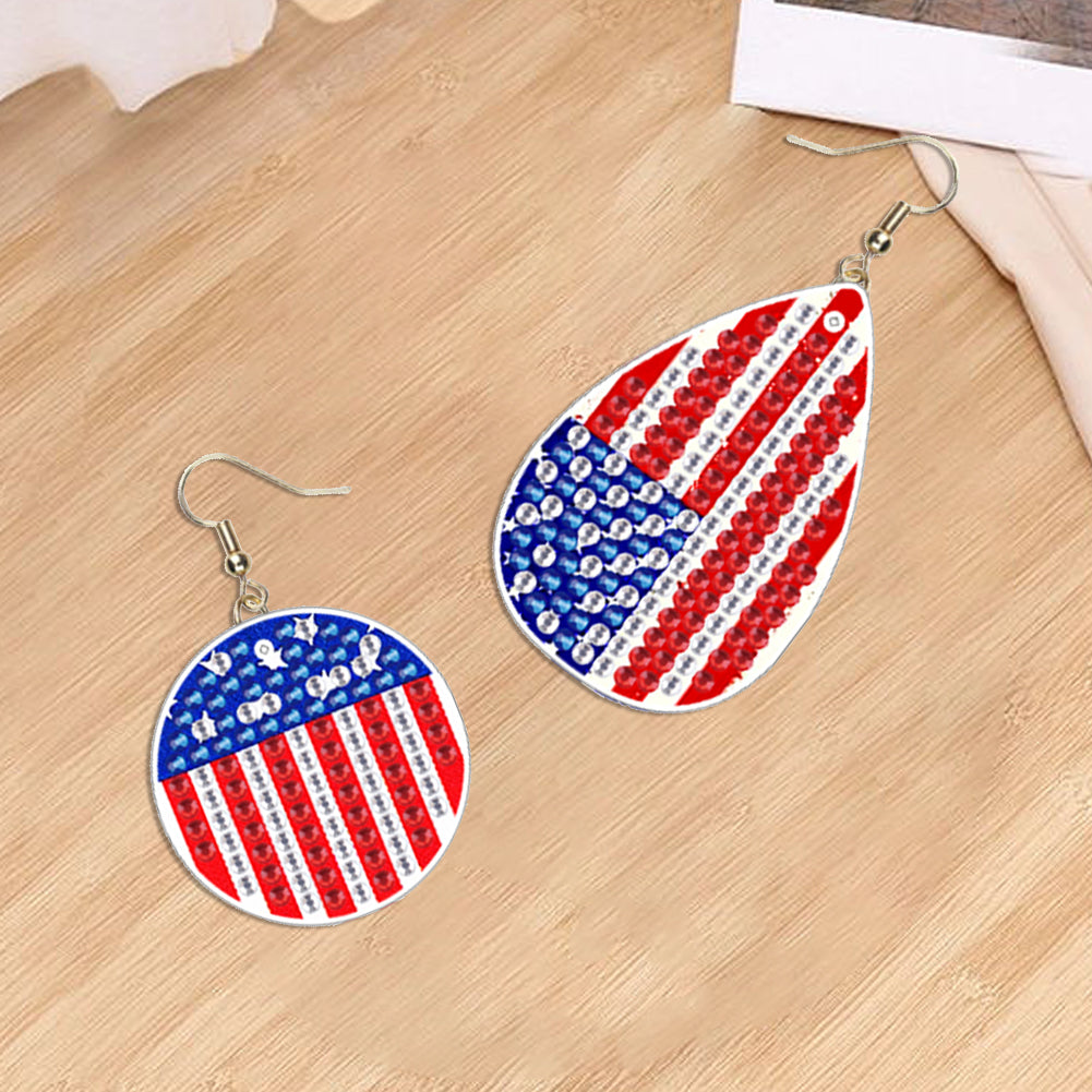 DIY 2 Pairs Diamond Painting Earrings Special Shaped Double Sided Jewelry