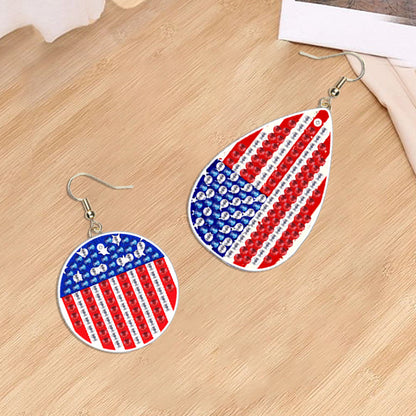 DIY 2 Pairs Diamond Painting Earrings Special Shaped Double Sided Jewelry
