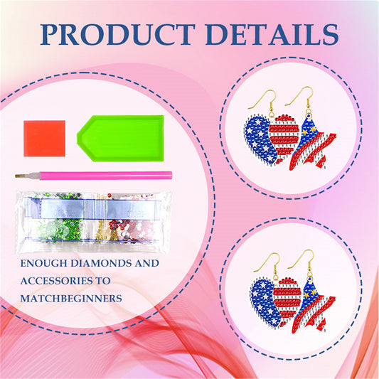 DIY 2 Pairs Diamond Painting Earrings Special Shaped Double Sided Jewelry