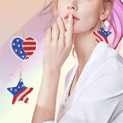 DIY 2 Pairs Diamond Painting Earrings Special Shaped Double Sided Jewelry