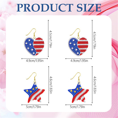 DIY 2 Pairs Diamond Painting Earrings Special Shaped Double Sided Jewelry