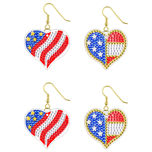 DIY 2 Pairs Diamond Painting Earrings Special Shaped Double Sided Jewelry
