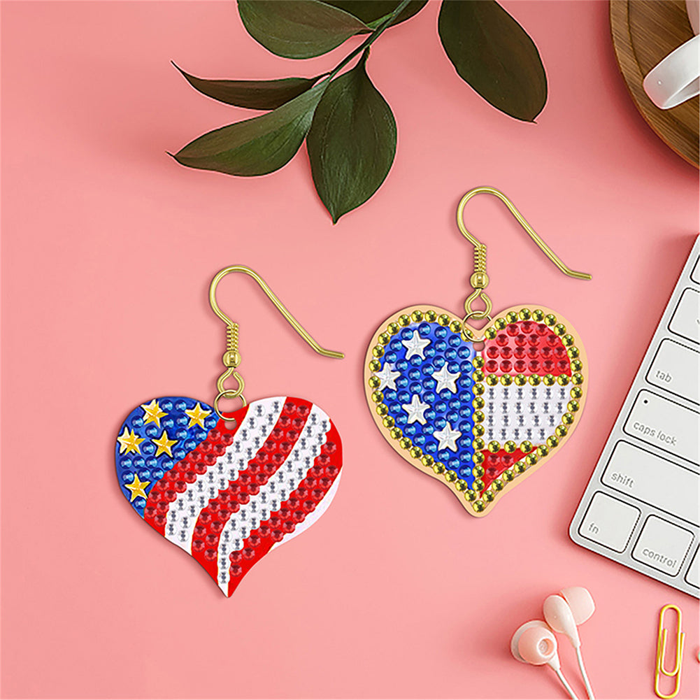 DIY 2 Pairs Diamond Painting Earrings Special Shaped Double Sided Jewelry