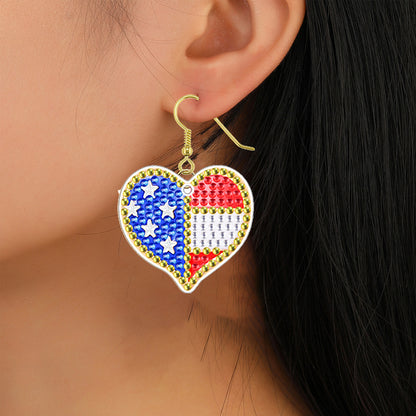 DIY 2 Pairs Diamond Painting Earrings Special Shaped Double Sided Jewelry