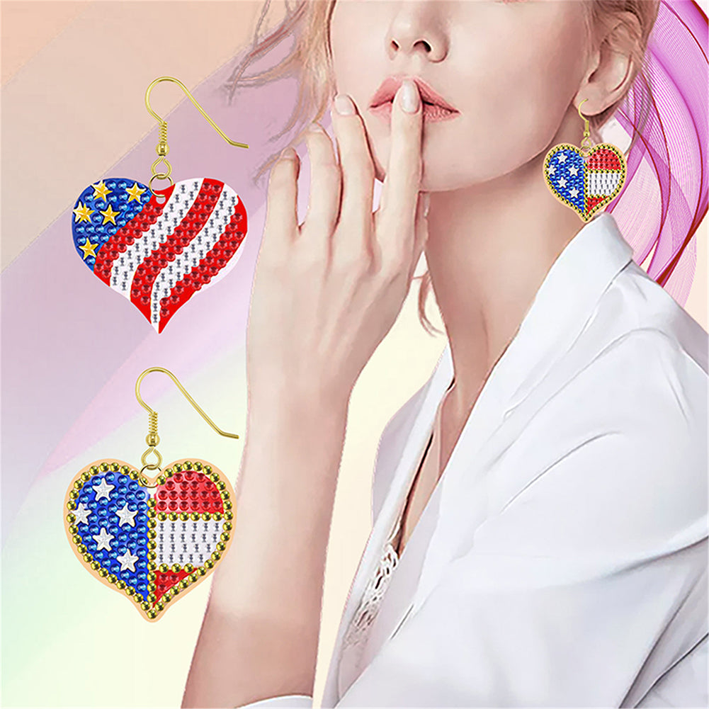 DIY 2 Pairs Diamond Painting Earrings Special Shaped Double Sided Jewelry