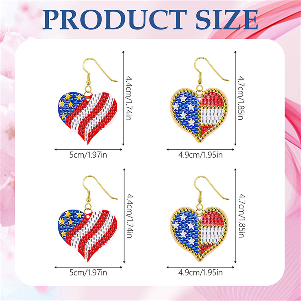 DIY 2 Pairs Diamond Painting Earrings Special Shaped Double Sided Jewelry