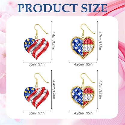 DIY 2 Pairs Diamond Painting Earrings Special Shaped Double Sided Jewelry