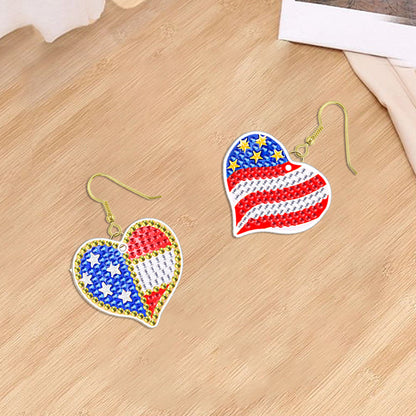 DIY 2 Pairs Diamond Painting Earrings Special Shaped Double Sided Jewelry