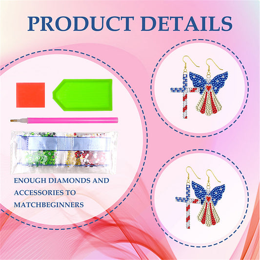 DIY 2 Pairs Diamond Painting Earrings Special Shaped Double Sided Jewelry