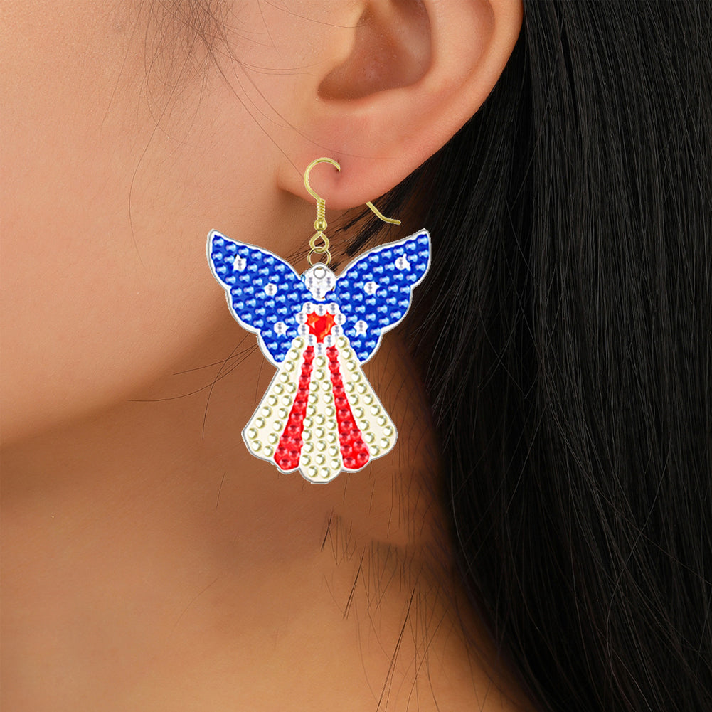 DIY 2 Pairs Diamond Painting Earrings Special Shaped Double Sided Jewelry