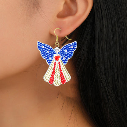 DIY 2 Pairs Diamond Painting Earrings Special Shaped Double Sided Jewelry