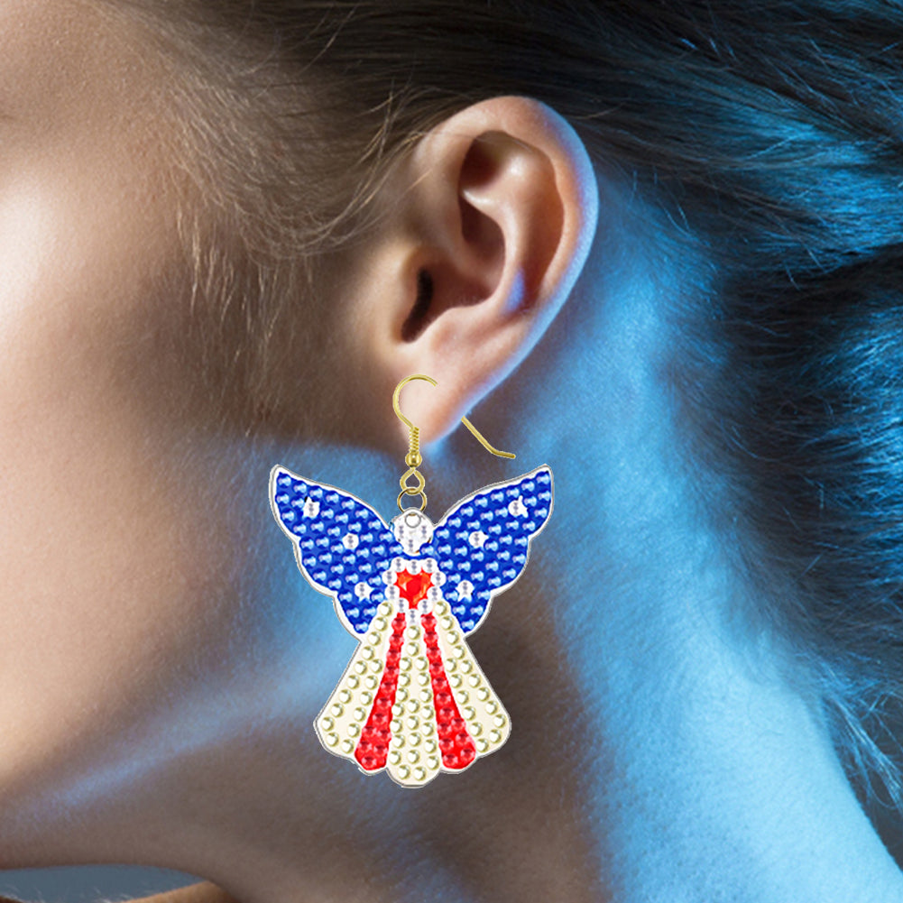 DIY 2 Pairs Diamond Painting Earrings Special Shaped Double Sided Jewelry