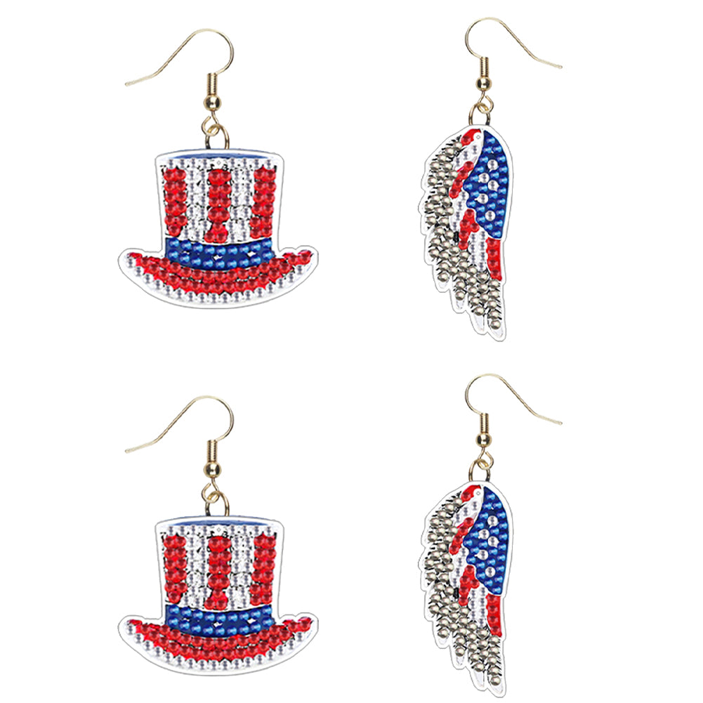 DIY 2 Pairs Diamond Painting Earrings Special Shaped Double Sided Jewelry