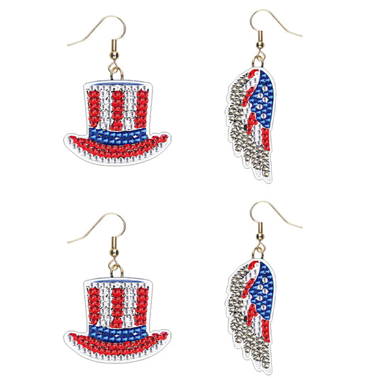 DIY 2 Pairs Diamond Painting Earrings Special Shaped Double Sided Jewelry