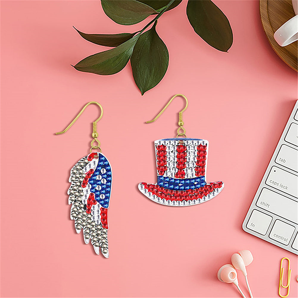 DIY 2 Pairs Diamond Painting Earrings Special Shaped Double Sided Jewelry