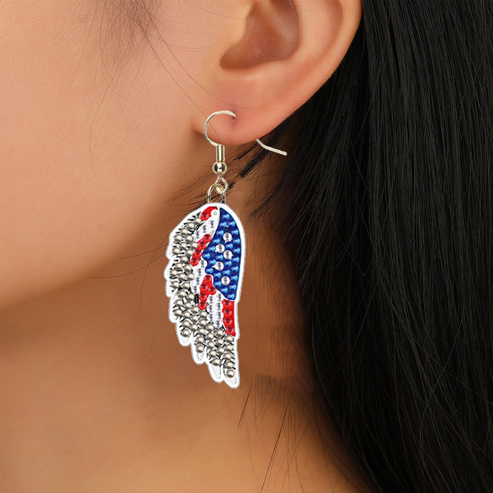 DIY 2 Pairs Diamond Painting Earrings Special Shaped Double Sided Jewelry