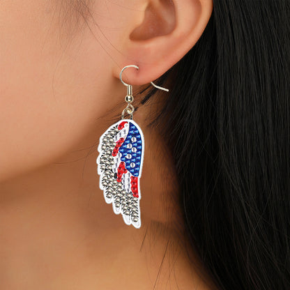 DIY 2 Pairs Diamond Painting Earrings Special Shaped Double Sided Jewelry