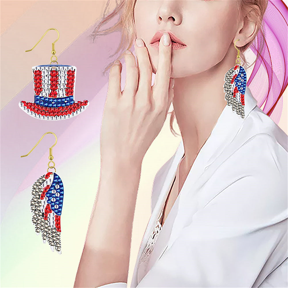 DIY 2 Pairs Diamond Painting Earrings Special Shaped Double Sided Jewelry