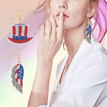 DIY 2 Pairs Diamond Painting Earrings Special Shaped Double Sided Jewelry