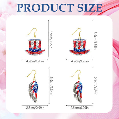 DIY 2 Pairs Diamond Painting Earrings Special Shaped Double Sided Jewelry