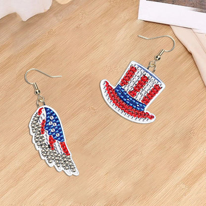 DIY 2 Pairs Diamond Painting Earrings Special Shaped Double Sided Jewelry