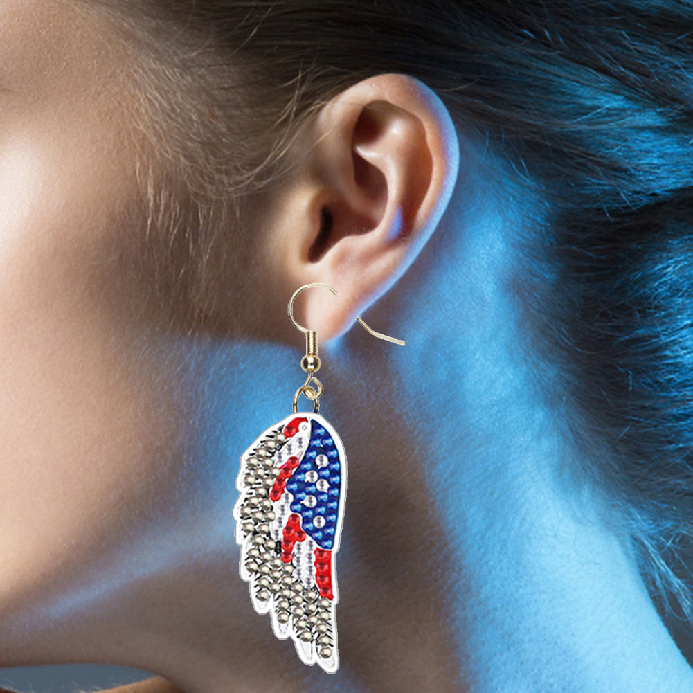 DIY 2 Pairs Diamond Painting Earrings Special Shaped Double Sided Jewelry