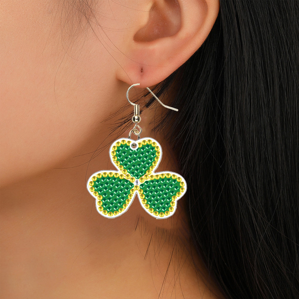 DIY 2 Pairs Diamond Painting Earrings Special Shaped Double Sided Jewelry