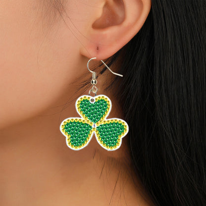 DIY 2 Pairs Diamond Painting Earrings Special Shaped Double Sided Jewelry