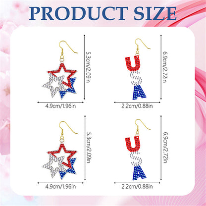 DIY 2 Pairs Diamond Painting Earrings Special Shaped Double Sided Jewelry