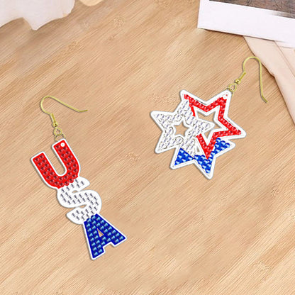 DIY 2 Pairs Diamond Painting Earrings Special Shaped Double Sided Jewelry