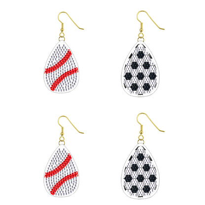 DIY 2 Pairs Diamond Painting Earrings Special Shaped Double Sided Jewelry