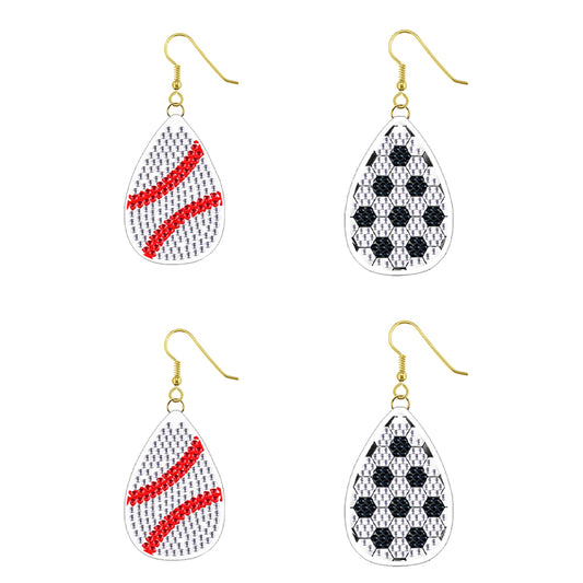 DIY 2 Pairs Diamond Painting Earrings Special Shaped Double Sided Jewelry