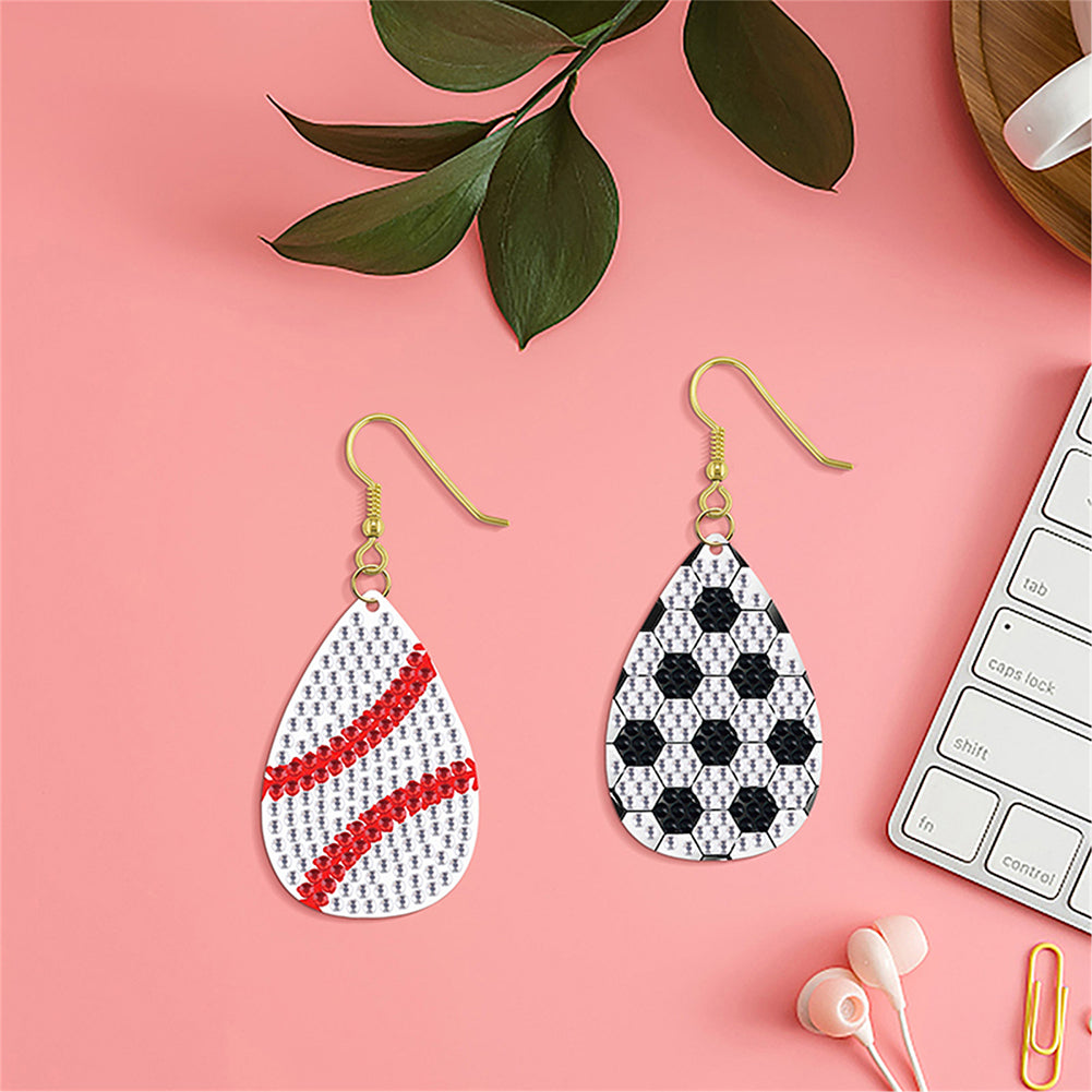 DIY 2 Pairs Diamond Painting Earrings Special Shaped Double Sided Jewelry