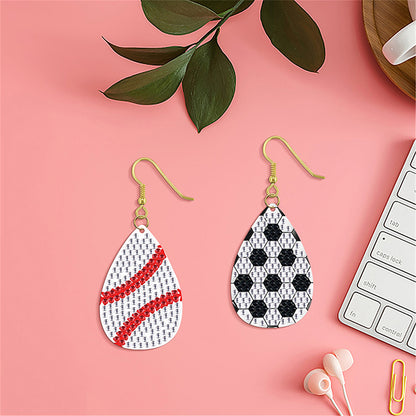 DIY 2 Pairs Diamond Painting Earrings Special Shaped Double Sided Jewelry