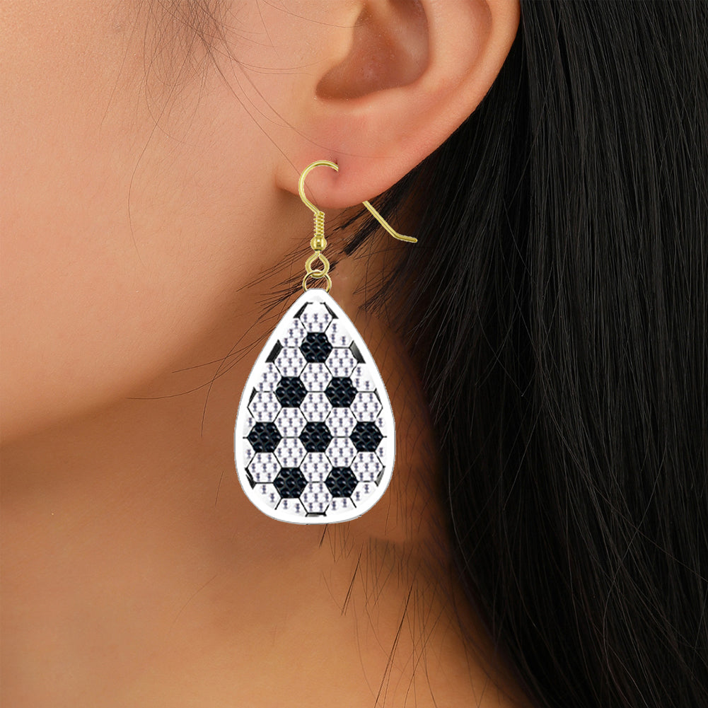 DIY 2 Pairs Diamond Painting Earrings Special Shaped Double Sided Jewelry