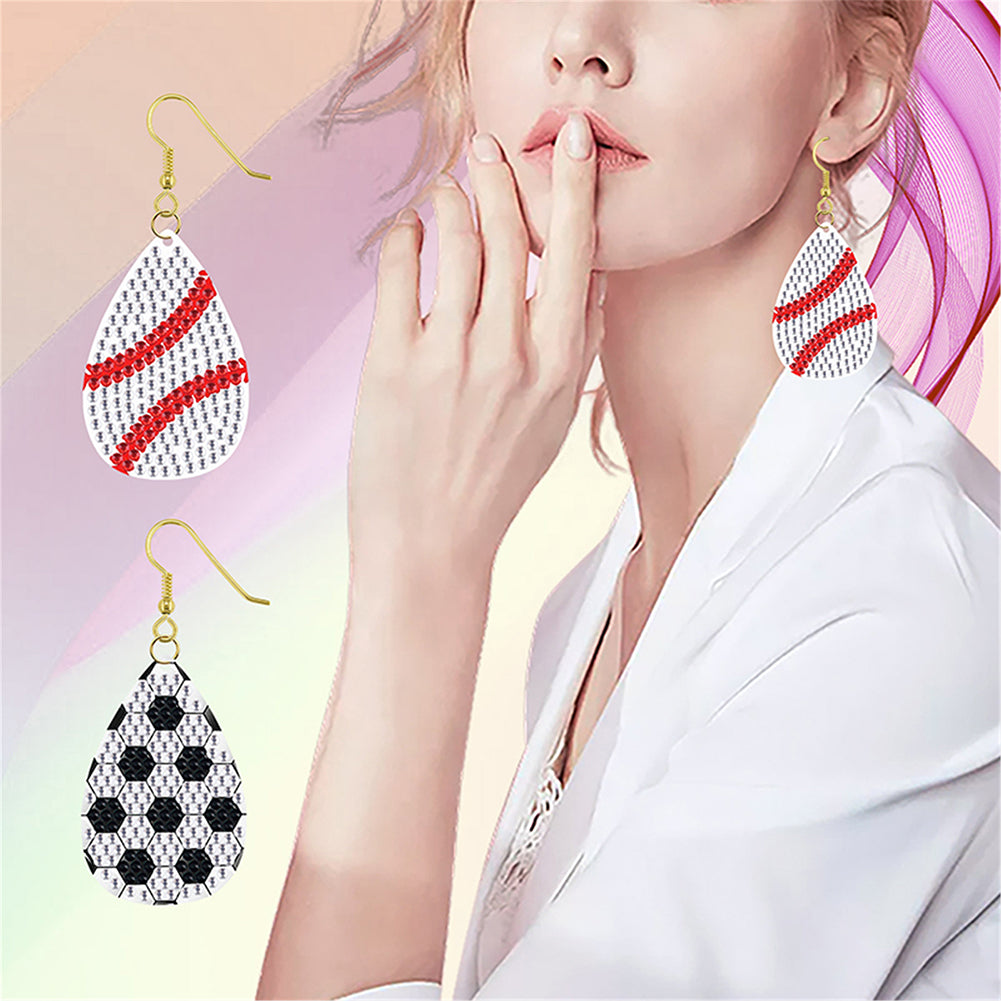 DIY 2 Pairs Diamond Painting Earrings Special Shaped Double Sided Jewelry